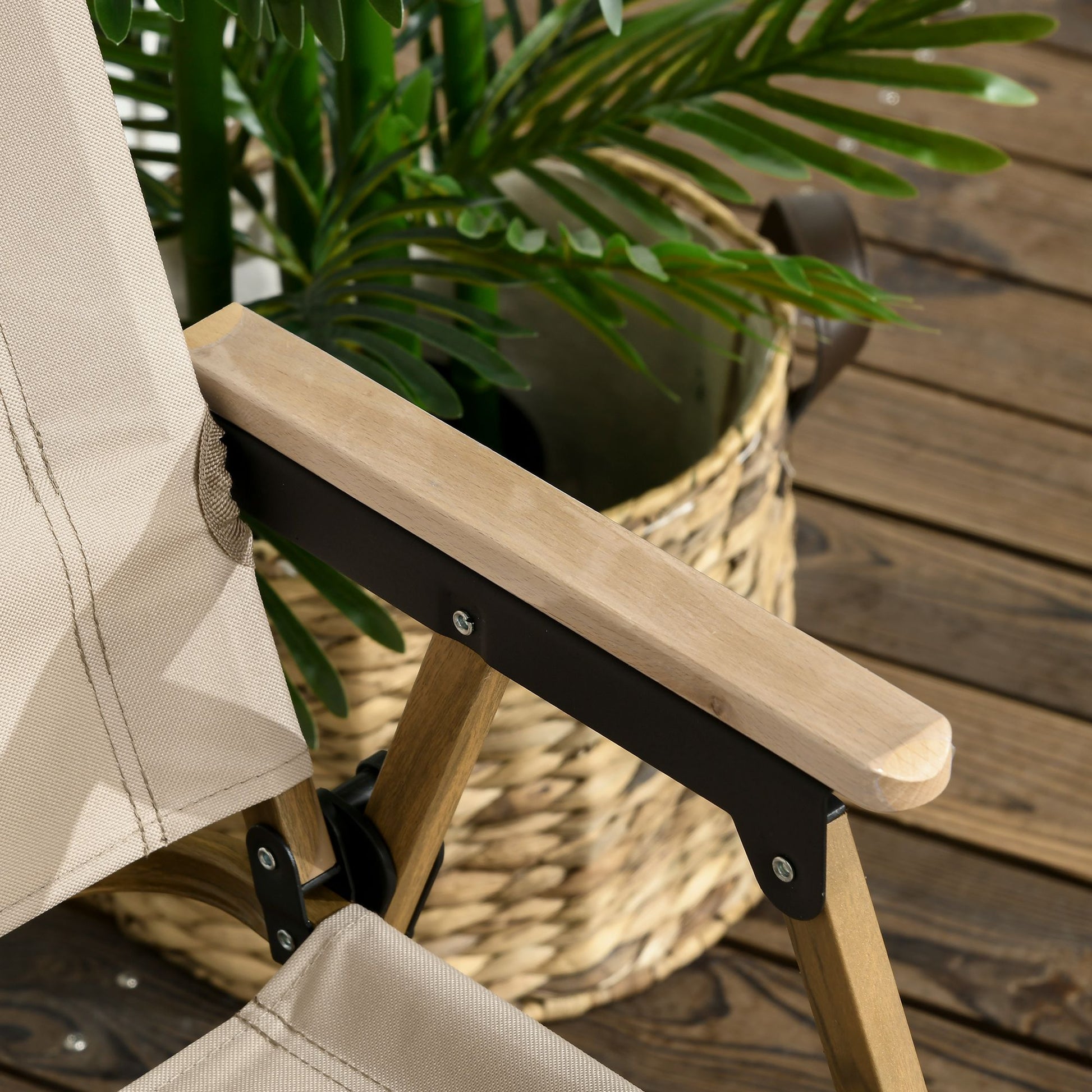 Outsunny Pack De 2 Sillas Plegable De Camping Con Reposabrazos Caqui_3