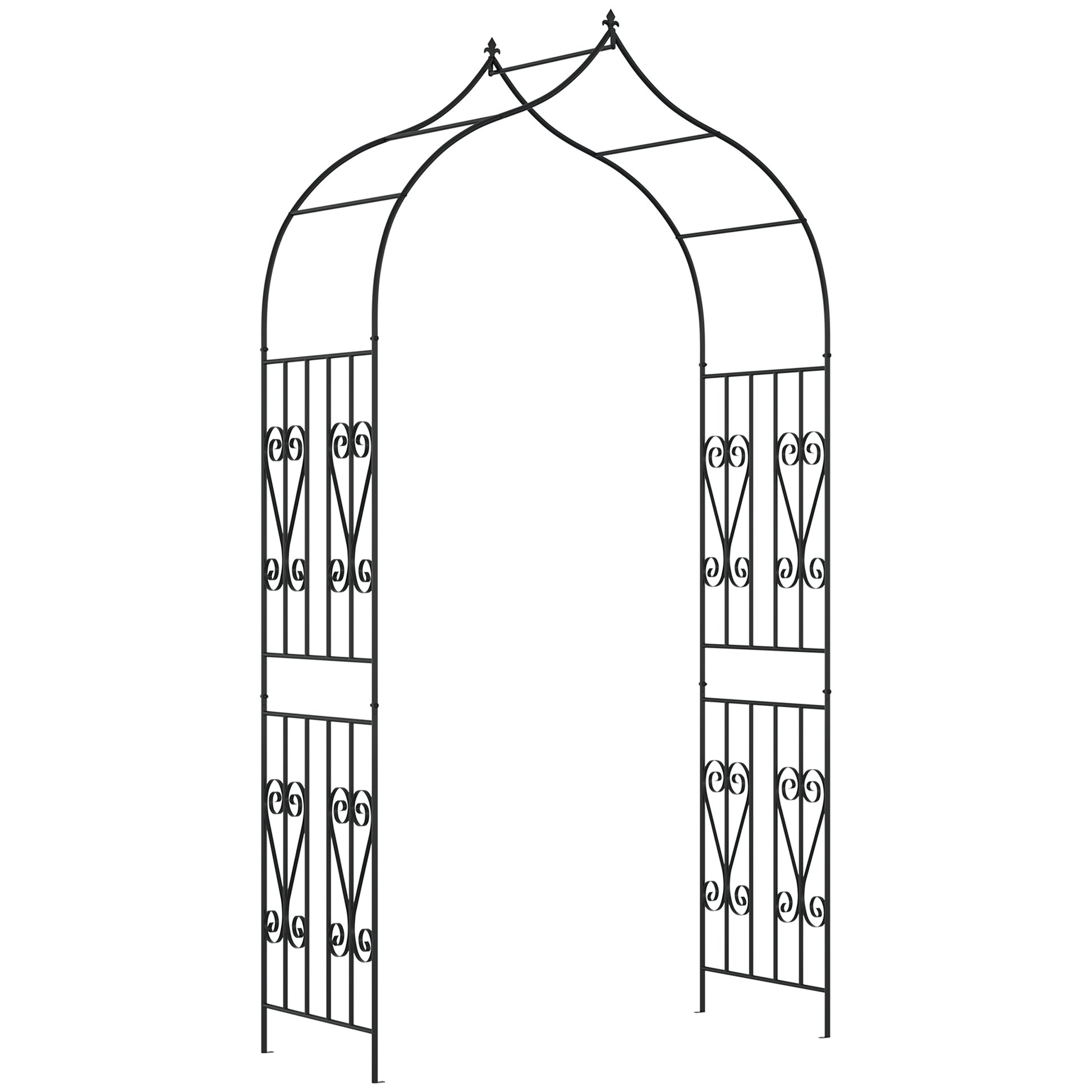 Outsunny Arco De Jardín De Metal Enrejado Para Plantas Trepaderas 140x60x265 Cm_0