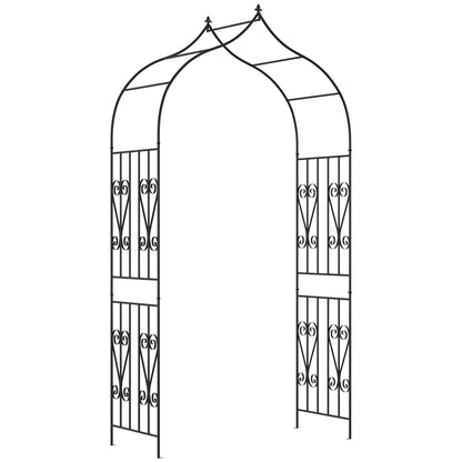 Outsunny Arco De Jardín De Metal Enrejado Para Plantas Trepaderas 140x60x265 Cm_0