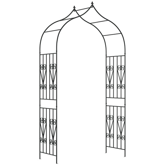 Outsunny Arco De Jardín De Metal Enrejado Para Plantas Trepaderas 140x60x265 Cm_0