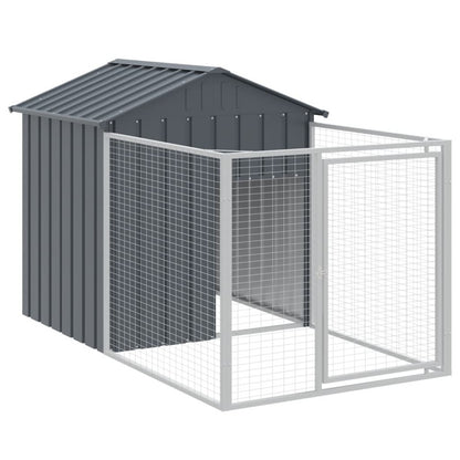Vidaxl Caseta Perros Con Tejado Acero Galvanizado Gris 117x1221x123 Cm_5