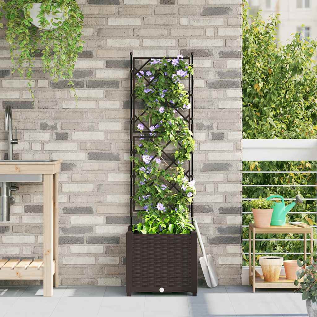 Vidaxl Maceta De Jardín Con Enrejado Marrón 40 X 40 X 143 Cm Pp_1