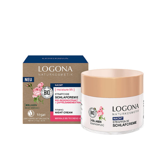 Crema De Noche Reafirmante Rosas Bio Y Semillas De Manzana , LOGONA, 50ml