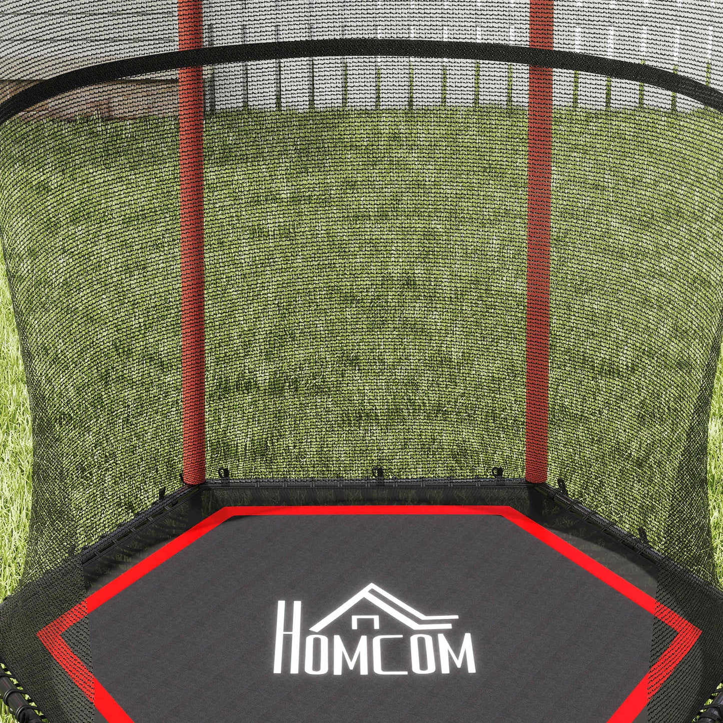 Homcom Cama Elástica Infantil De Jardín 122x111x190 Cm Carga 50 Kg Negro Y Rojo_3