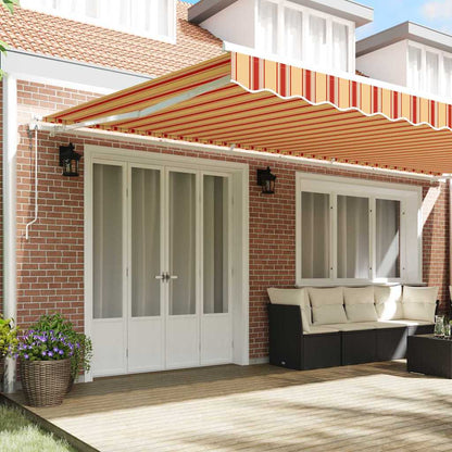 Toldo Retráctil Amarillo Y Naranja 600 X 300 Cm Tela Y Aluminio_2