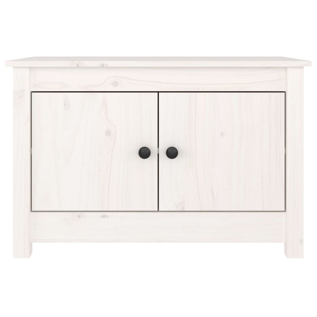 Armario Zapatero De Madera Maciza De Pino Blanco 70x38x45,5 Cm / Vetonek_2