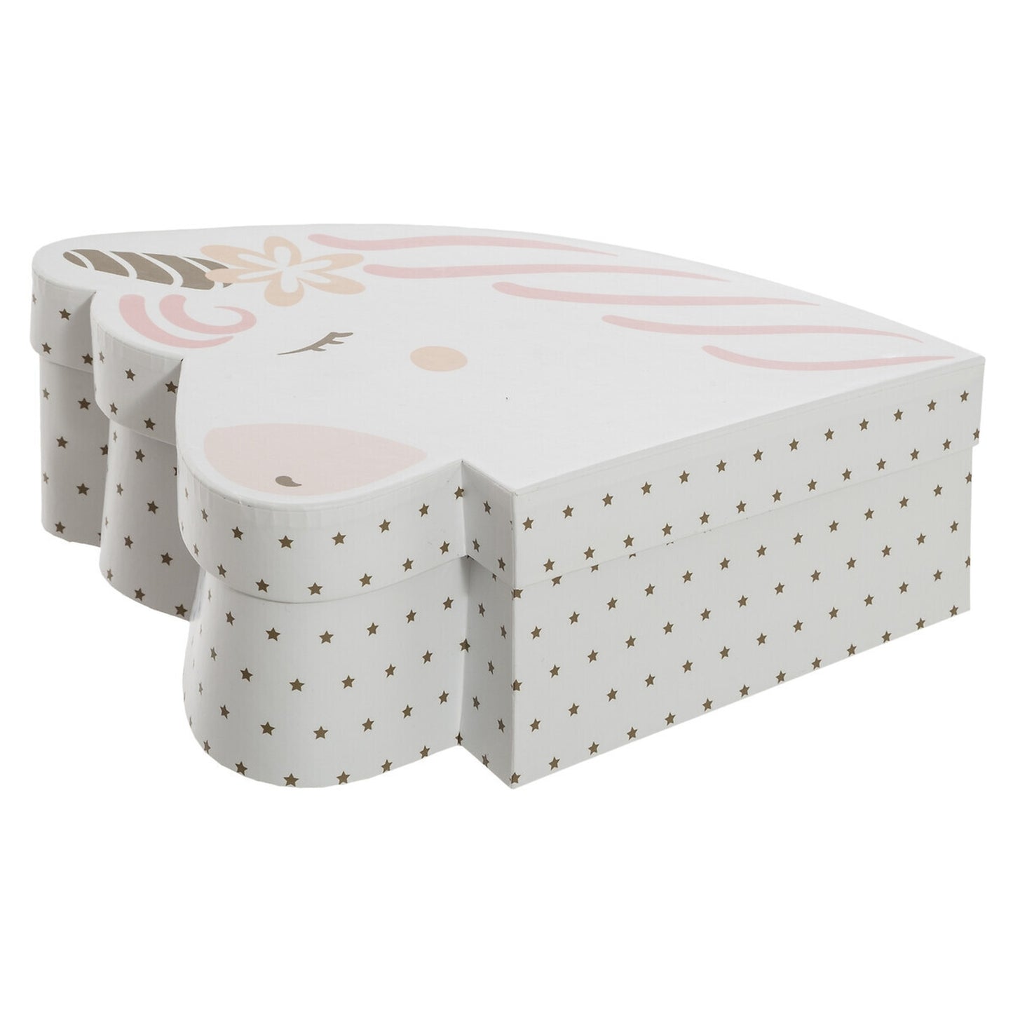 Set De 2 Cajas Infantiles unicornio Cartón Rosa_2