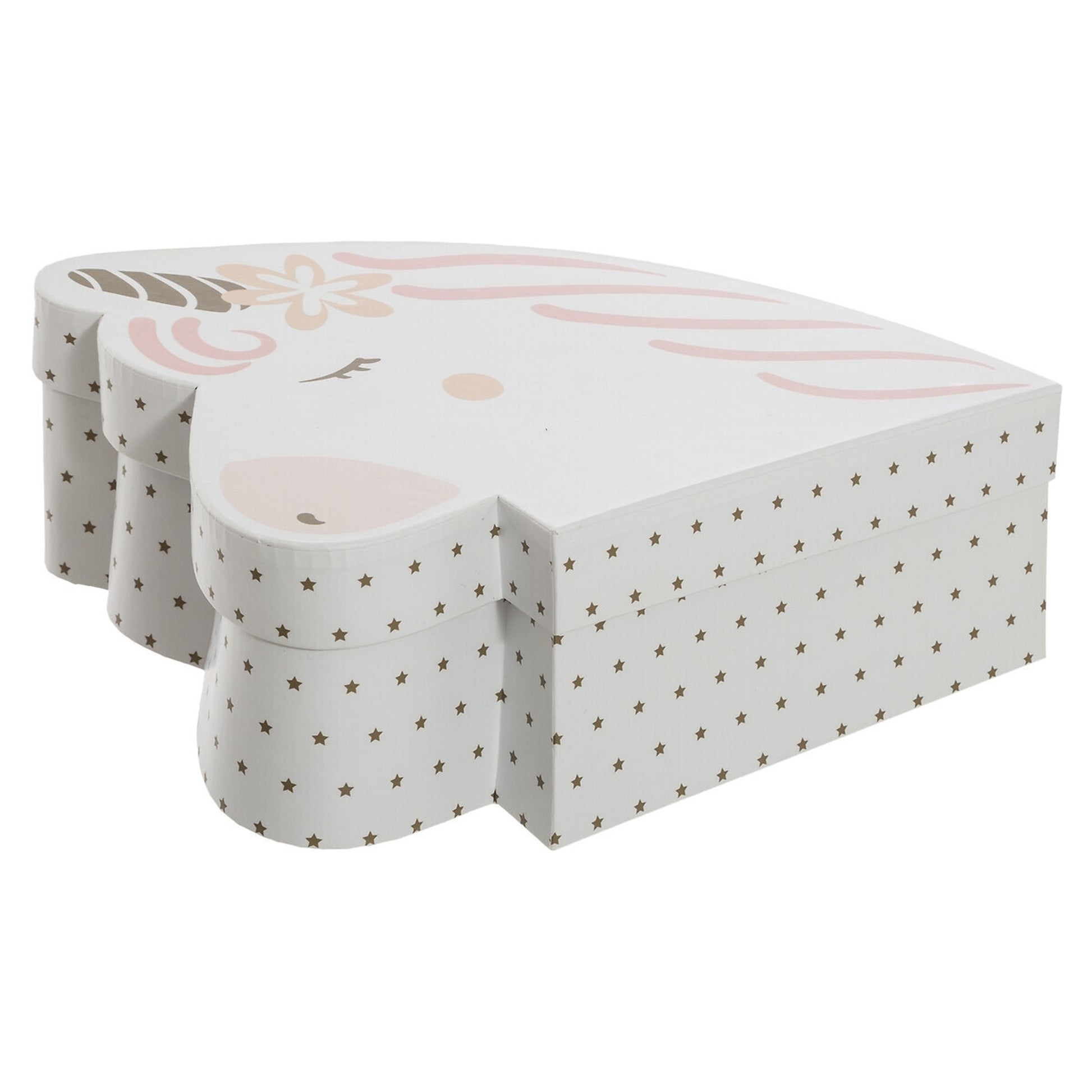 Set De 2 Cajas Infantiles unicornio Cartón Rosa_2