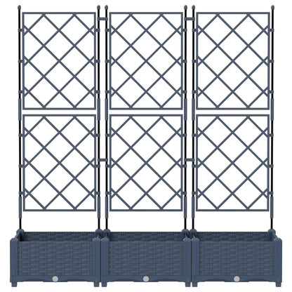 Macetero De Jardín 3 Uds. Gris 120 X 40 X 125,5 Cm Pp_3