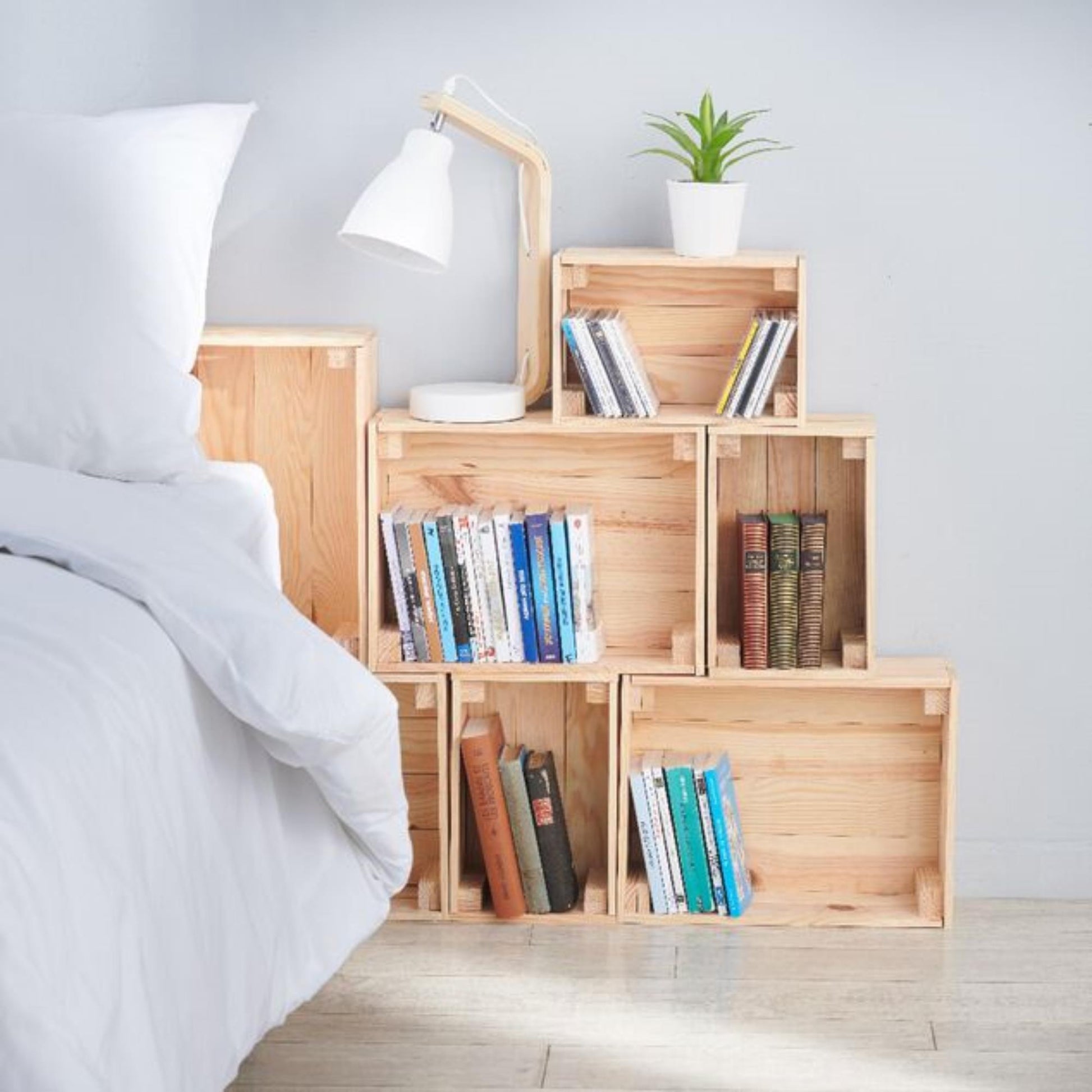 Caja De Madera Maciza Well Home Tono Natural 30x15x40 Cm