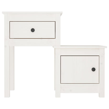 Mesitas De Noche 2 Uds Madera De Pino Blanco 79,5x38x65,5 Cm_3