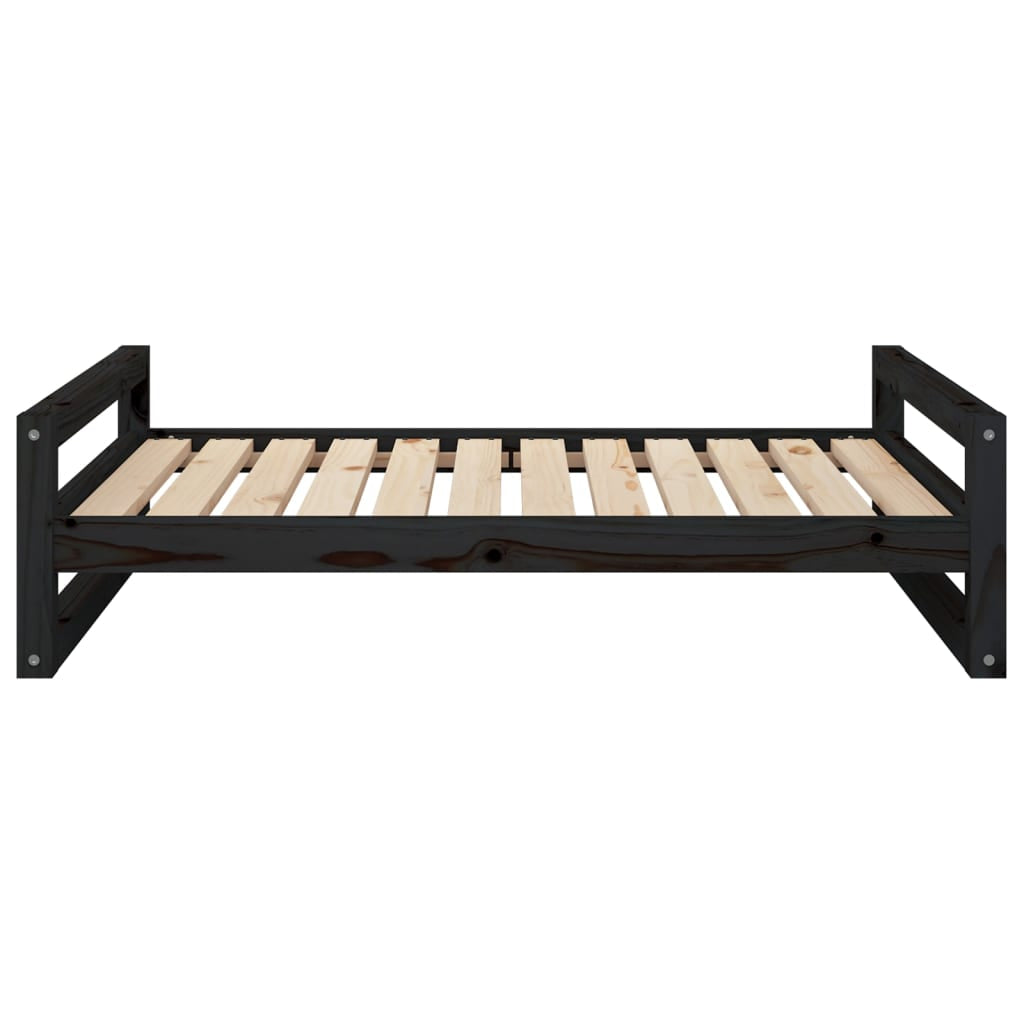 Vidaxl Cama Para Perros Madera Maciza De Pino Negro 105,5x75,5x28 Cm_4