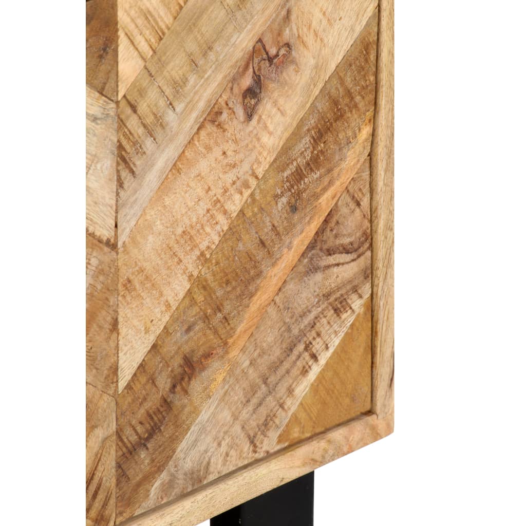 Mesita De Noche De Madera Maciza De Mango 40x30x50 Cm_3