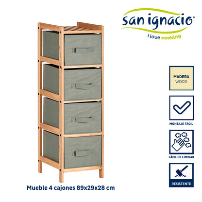 Mueble 4 Cajones Gris Oscuro - Colección Kipit_1