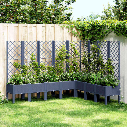 Jardinera Con Enrejado Pp Azul Gris 200x160x142 Cm_1