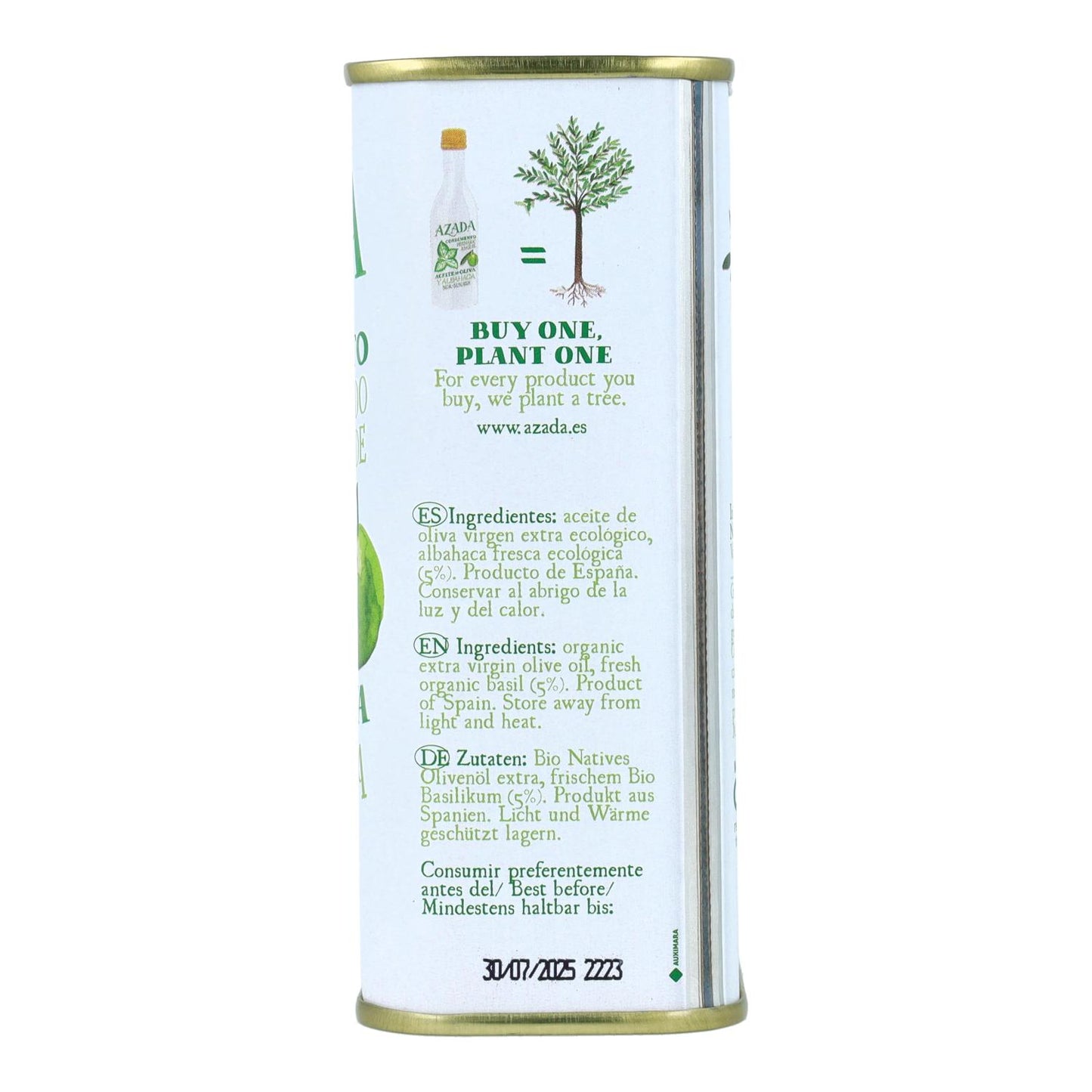 Aceite de Oliva y Albahaca Eco Azada 225 ml