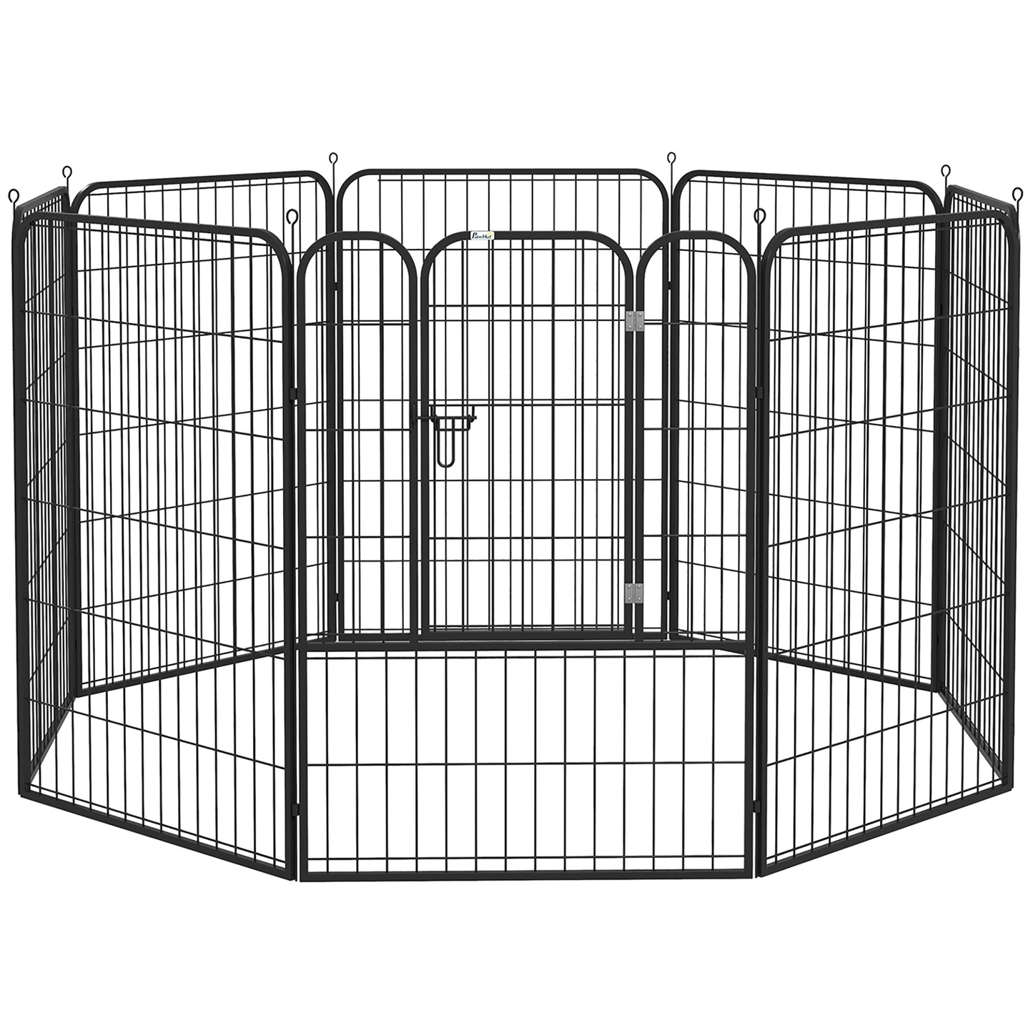 Pawhut Parque Para Mascotas 8 Vallas 80x100 Cm Corral Plegable Puerta Y Doble_0