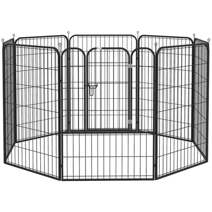 Pawhut Parque Para Mascotas 8 Vallas 80x100 Cm Corral Plegable Puerta Y Doble_0