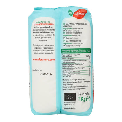 Sal marina fina BIO El Granero, 1Kg