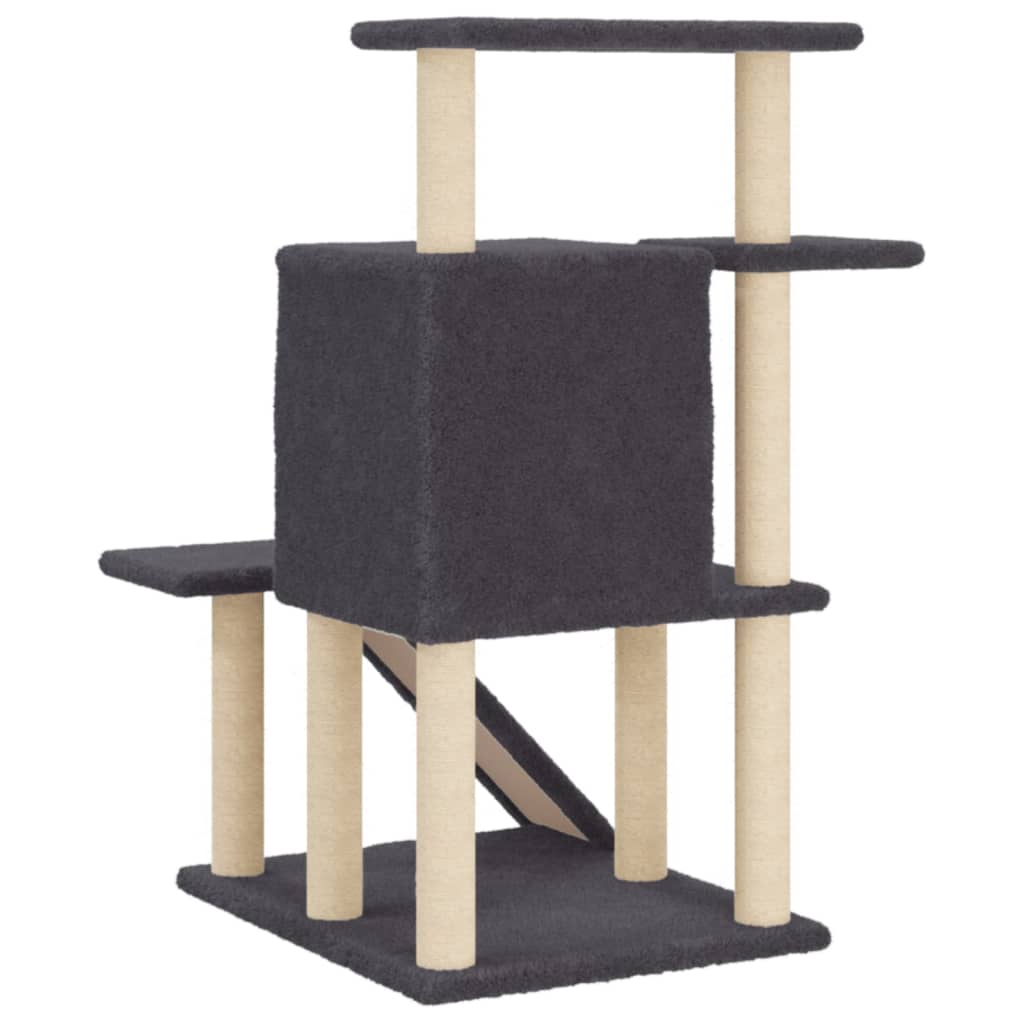 Rascador Para Gatos Con Postes De Sisal Gris Oscuro 97 Cm_5