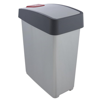 Cubo De La Basura Premium Con Tapa Abatible, Tacto Suave, 25 L, Magne, Gris Grafito