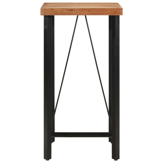 Mesa Alta De Hierro Y Madera Maciza De Acacia 55x55x107 Cm_0