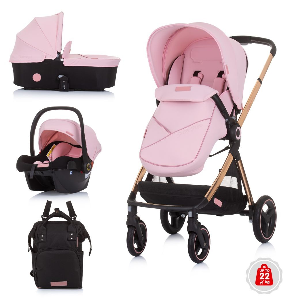 Carrito De Bebé Trío Elite Hasta 22 Kg Rose Water_0