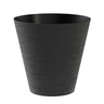 Teraplast Macetero De Plástico Reciclado Hoop Negro 30cm Con Depósito De Agua
