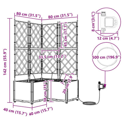 Vidaxl Jardineras Gris Claro 80 X 80 X 142 Cm Acero_2