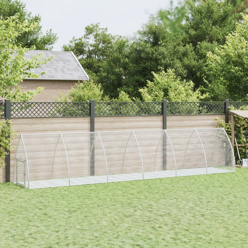 Vidaxl Conejera Acero Galvanizado Plateado 600x105x120 Cm_1