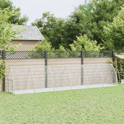 Vidaxl Conejera Acero Galvanizado Plateado 600x105x120 Cm_1