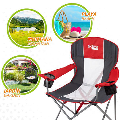 Silla Plegable Camping Xl Con Posavasos Aktive_4