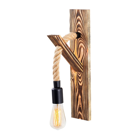 Aplique De Pared, Madera , Madera, 9x17x45, Casquillo 1 X E 27 Max 40 W