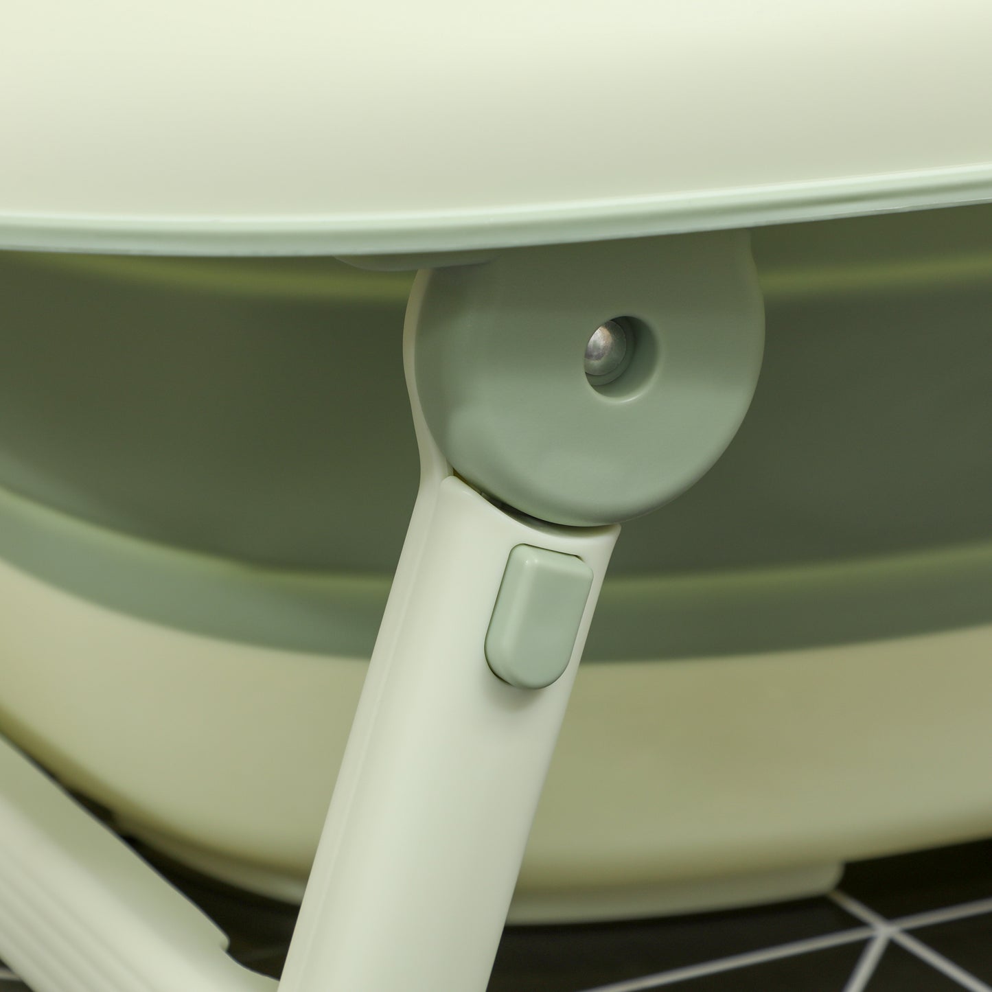 Aiyaplay Bañera Plegable Bebé Con Cojín De Baño Soporte Antideslizante Verde_4
