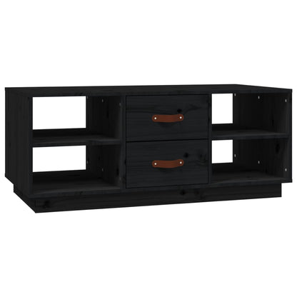Mesa De Centro De Madera Maciza De Pino Negro 100x50x41 Cm_0