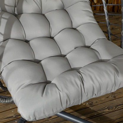 Outsunny Silla Colgante De Ratán Con Cojín Reposacabezas Gris Oscuro_4