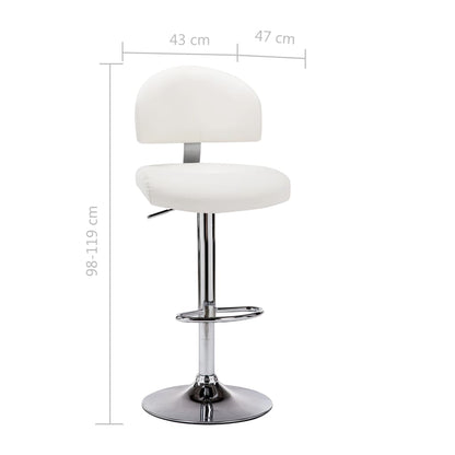 Taburete De Cocina Cuero Sintético Blanco_5