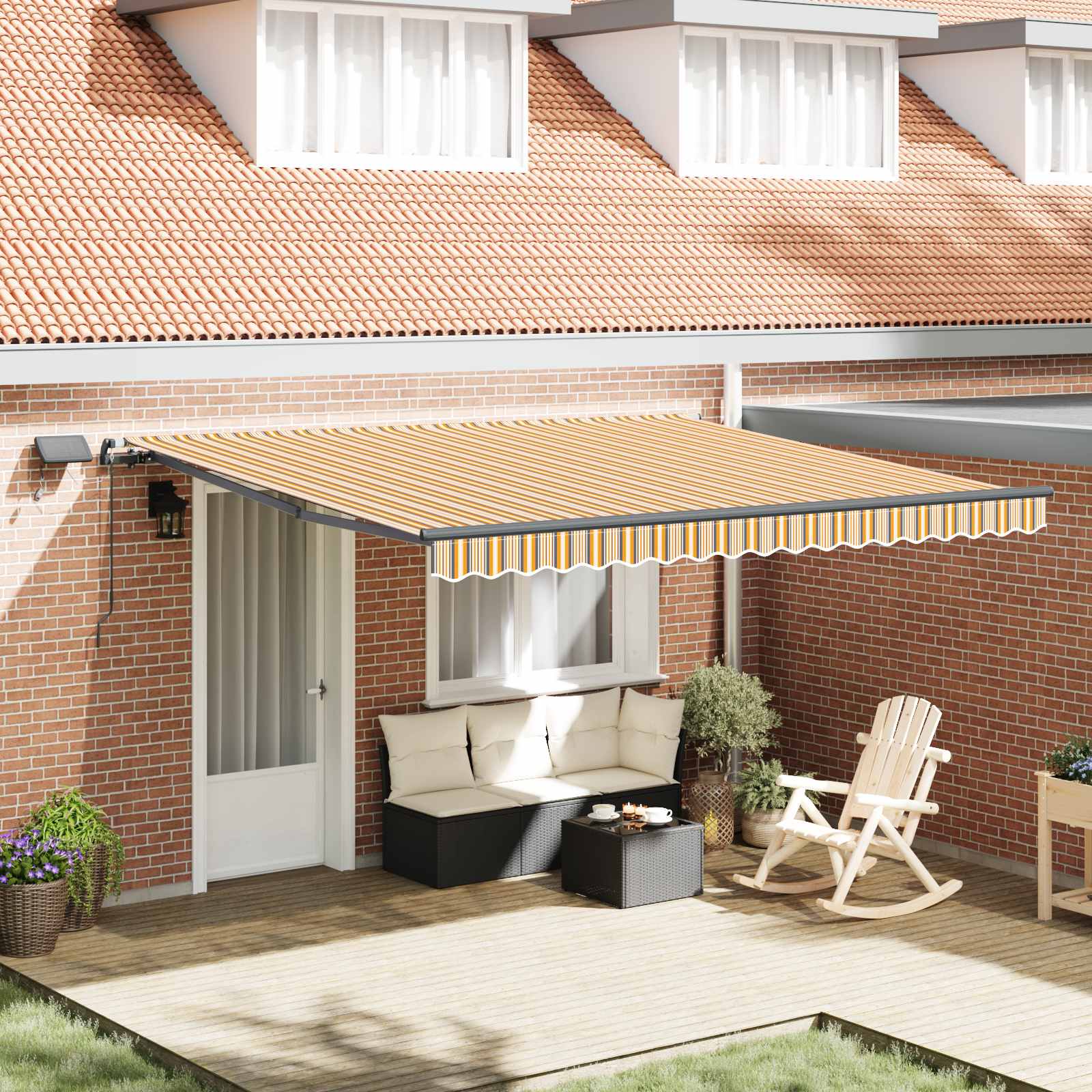 Toldo Retráctil Multicolor 400 X 350 Cm Tela Y Aluminio_1