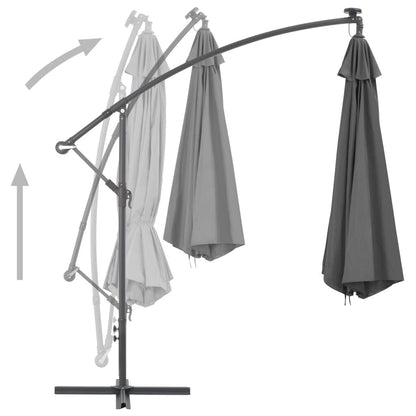 Vidaxl Sombrilla Voladiza Con Poste De Acero Gris Antracita 300 Cm_4