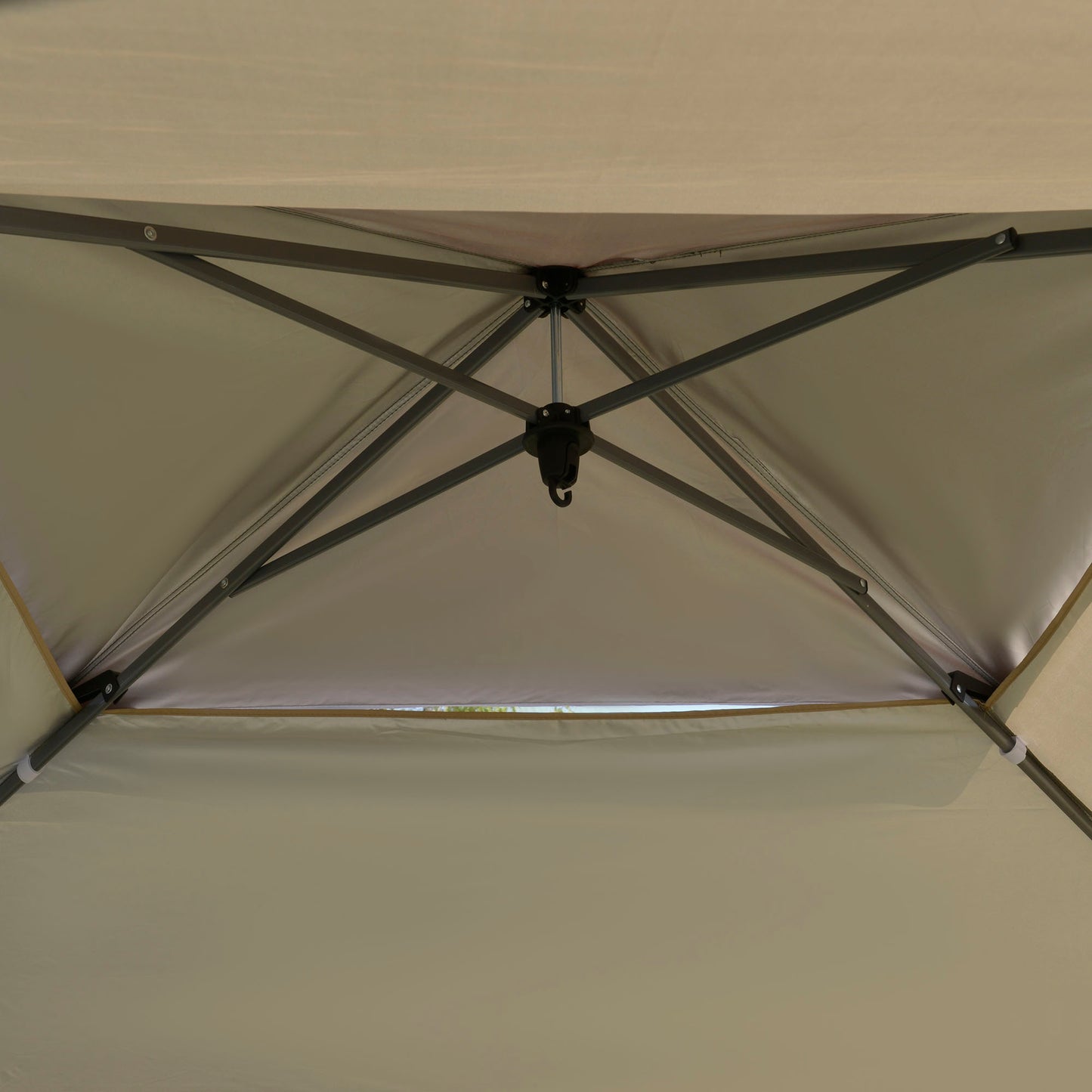 Outsunny Cenador Plegable 4x4m Doble Techo Altura Ajustable Portátil De Acero_3