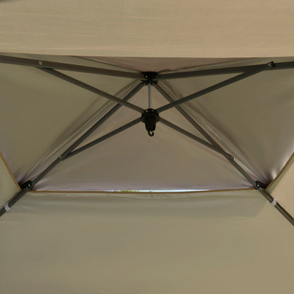 Outsunny Cenador Plegable 4x4m Doble Techo Altura Ajustable Portátil De Acero_3