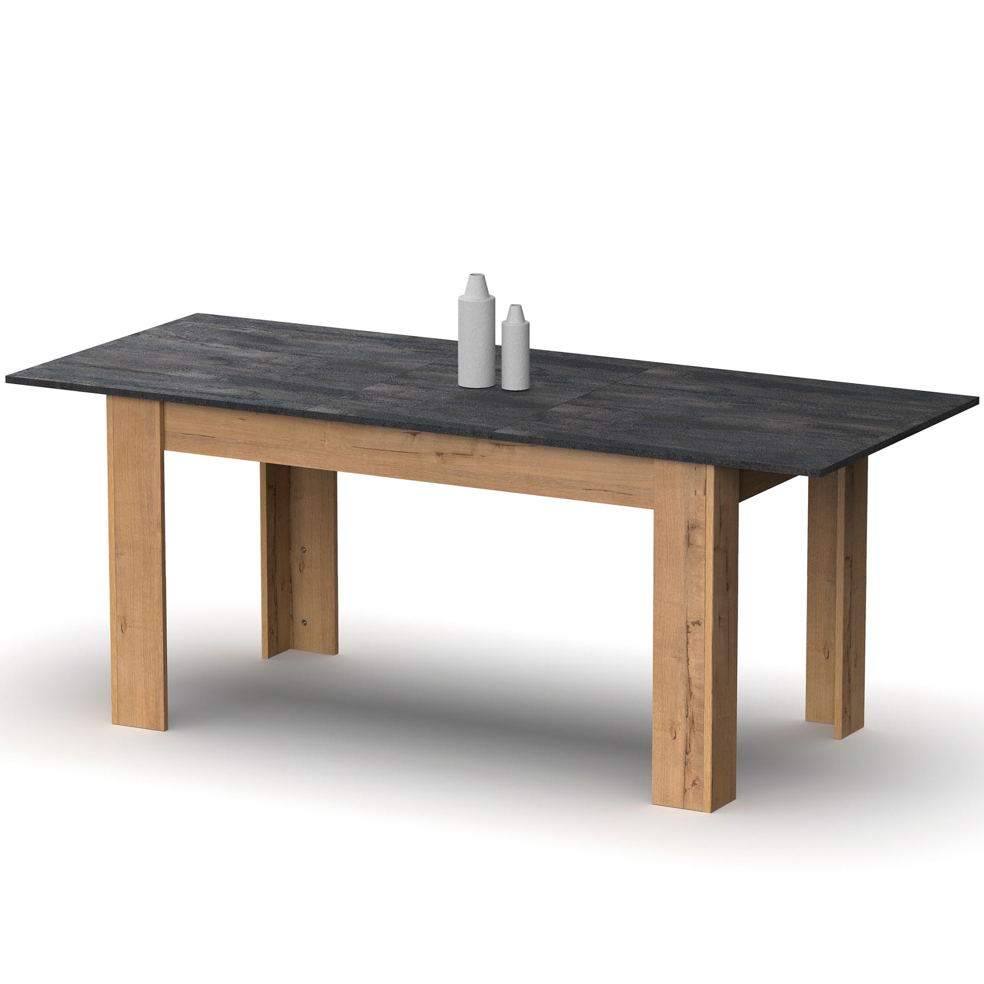 Mesa Comedor Extensible, Salón O Cocina Hasta 10 Personas 77x140-195x80 Cm, Diseño Moderno, Briebe, Opal, Madera_3