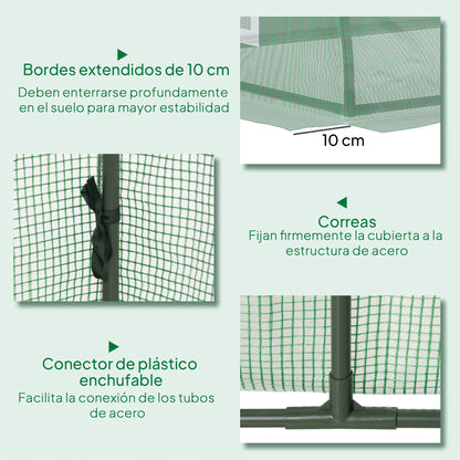 Outsunny Invernadero Con 4 Ventanas Marco De Acero Y Cubierta De Pe 200x80x45 Cm_5