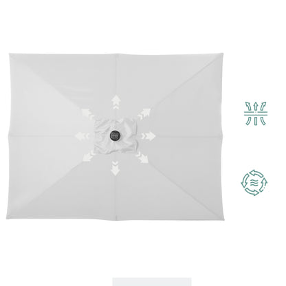 Outsunny Sombrilla De Jardín 268x205x248 Cm Con Techo Inclinable Luces Led Crema_3