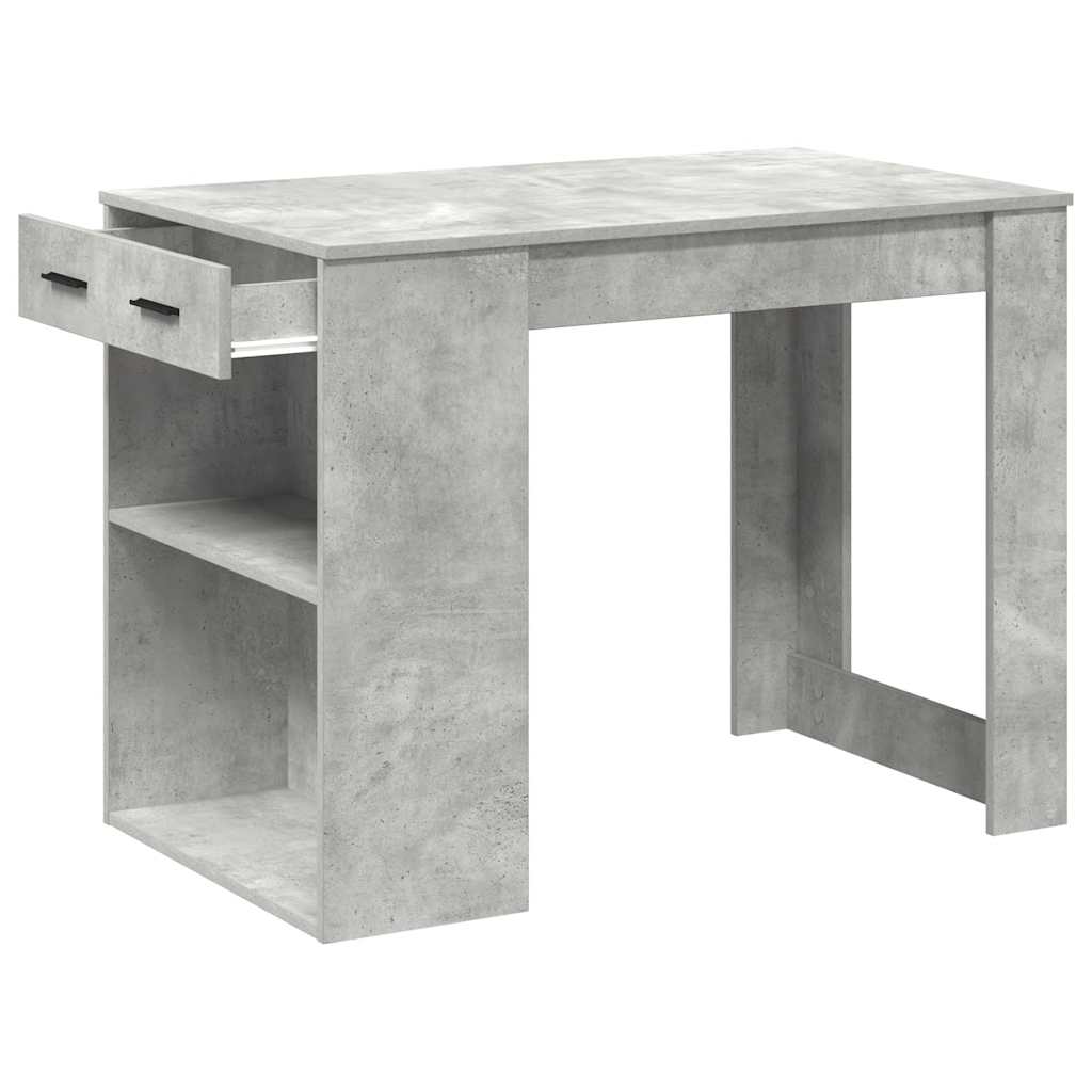 Escritorio Con Cajón Estante Madera Contrachapada Gris Hormigón_3