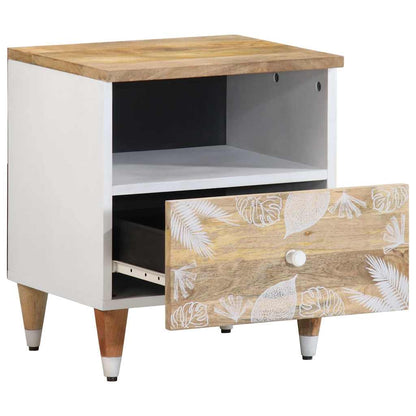Mesita De Noche De Madera Maciza De Mango 40x33x46 Cm_1