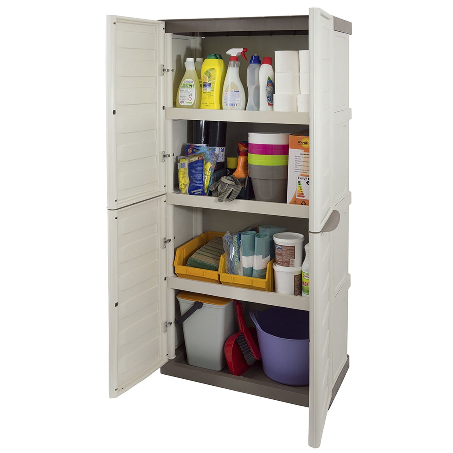 Armario De Altura Completa En Polipropileno, Color Marfil Y Taupe, L 700 X P 390 X H 1.650 Mm_4