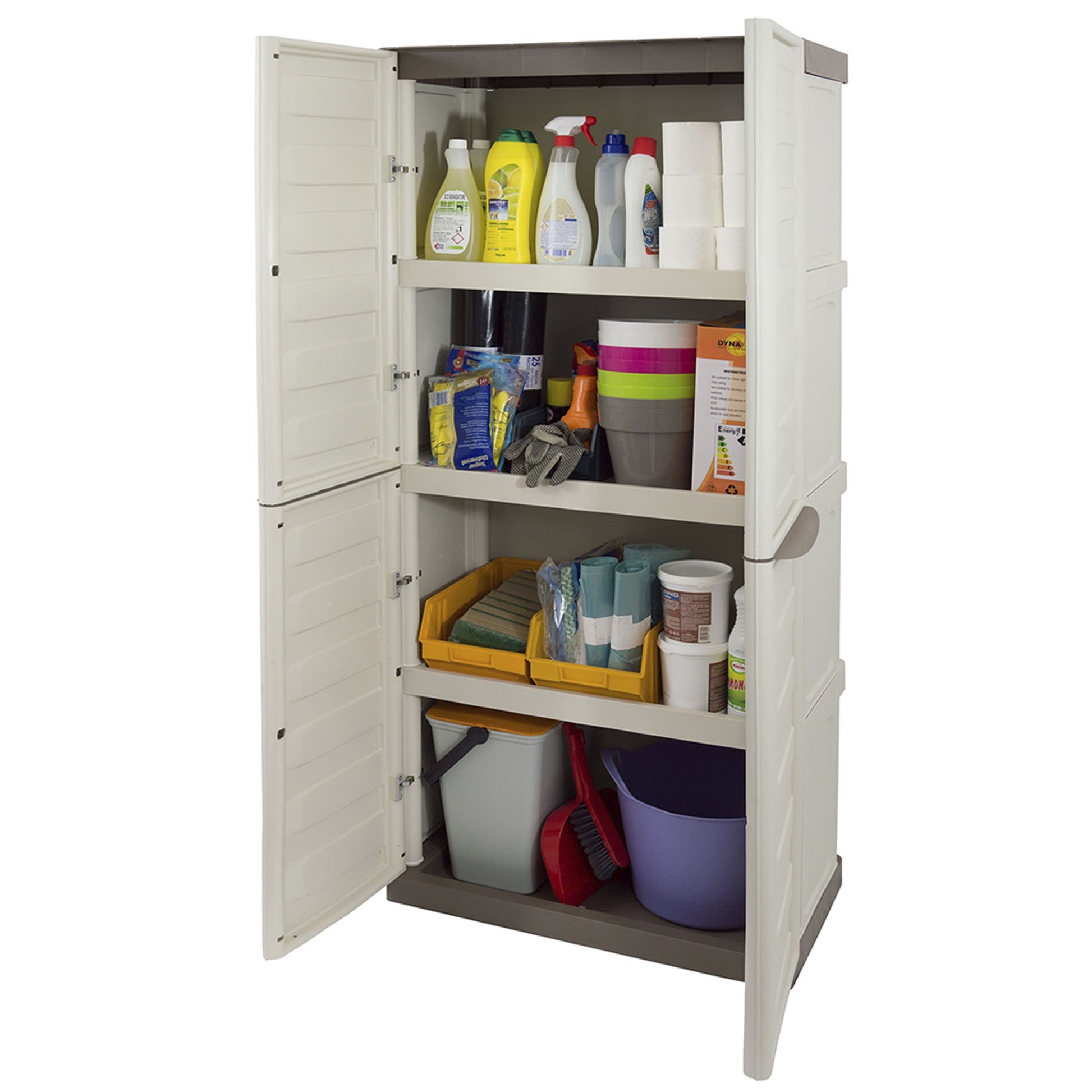 Armario De Altura Completa En Polipropileno, Color Marfil Y Taupe, L 700 X P 390 X H 1.650 Mm_4