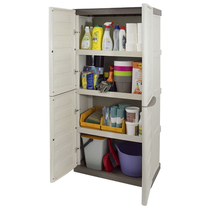 Armario De Altura Completa En Polipropileno, Color Marfil Y Taupe, L 700 X P 390 X H 1.650 Mm_4