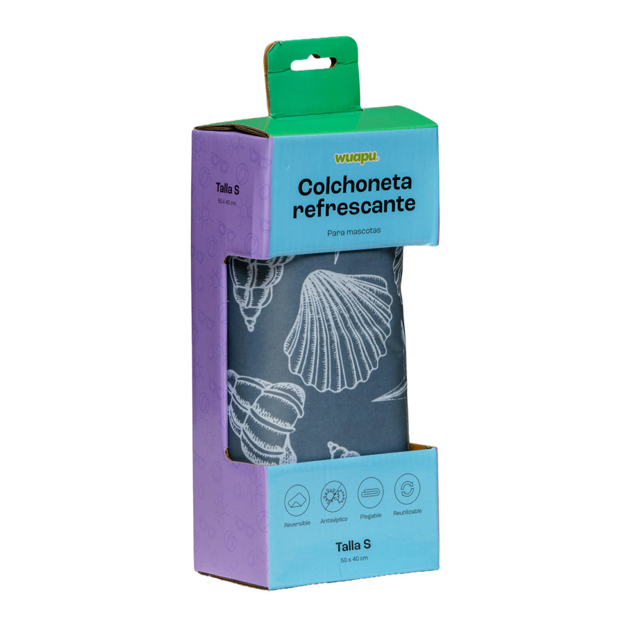 Colchoneta De Gel Refrescante Para Perro Talla S De 50x40cm Con Estampado Veraniego Indico Wuapu_0